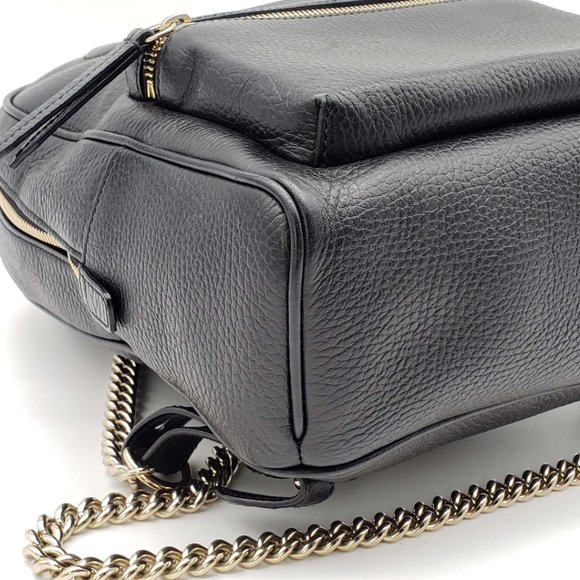 100% Authentic Gucci GG Marmont Black Backpack Bag - Picture 10 of 13